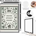 Trendy Home Sweet Home Botanical Poster Vintage Minimalist Wall Art Retro Green Plants Canvas Painting Floral Picture Print for Bedroom Living Room Kitchen Office Decor 12x18inch Black Aluminum Frame