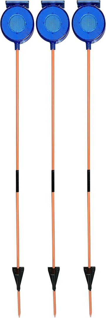 3 Pack 47-Inch Solar Driveway Markers with Light Sensor, Home Security, Driveway and Lane Marker, Flashing Safety Marker, Driveway Reflector for Driveway, Walkway, Sidewalk and Garden (Blue)