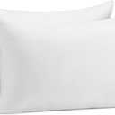Amazon Basics Down Alternative Pillows for Stomach and Back Sleepers, Soft Density, Queen Size 30" x 20", White, 2-Pack
