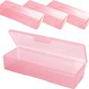 Beauticom Personal Box Storage Case for Professional Manicurist Nails Pedicure (Large Size) (4 Pieces, PINK)