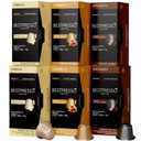 Bestpresso Coffee for Nespresso Original Machine 120 Aluminum pods Certified Genuine Espresso Variety Pack Caramel,Vanilla and Chocolate (EXP 02/02/28)