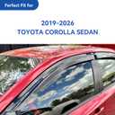 Window Visors Rain Guards Shield for 2019-2026 Toyota Corolla Sedan, Out-Channel Window Vent Wind Deflectors Visors Shades for 19-26 Corolla Sedan