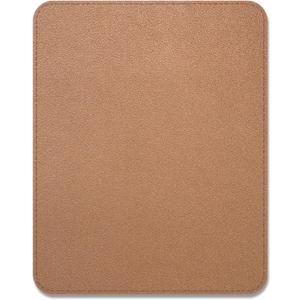 Leather Mouse Pad, Office Mouse Mat Non-Slip Rubber Base Stitched Edge Washable Waterproof Rectangular Mousepad for Office Gaming PC Laptop, 9.8" x 7.9", Rose Gold