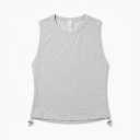 ODODOS Women's Side Ruched Muscle Tee PeachSoft Sleeveless Shirts Crew Neck Tank Tops, Heather Grey, X-Small