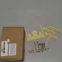 Hajj Mubarak Cake Topper,Hajj Gift, Acrylic Hajj Topper for Eid Al Fitr & Eid Al Adha Festival Baby Shower Birthday Party Decorations (Gold Mirror)