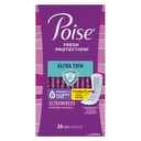 Poise Ultra Thin Incontinence Pads & Postpartum Incontinence Pads, 6 Drop Ultimate Absorbency, Long Length 26 Pcs 3 Packs