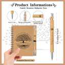 60 Pcs 30 Sets Family Reunion Party Favors Gifts for Guests Family Reunion Notebook Bamboo Pens Bulk Our Roots Run Deep Spiral Notebook with Retractable Pens, Kraft