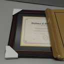GraduationMall 8.5x11 Diploma Frame with Black over Gold Mat or Display 11x14 Document without Mat, UV Protection Acrylic, Mahogany with Gold Beads