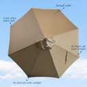 Blissun 9ft Patio Umbrella Replacement Canopy, Market Umbrella Top, Outdoor Table Umbrella Canopy for 8 Ribs, Canopy Only