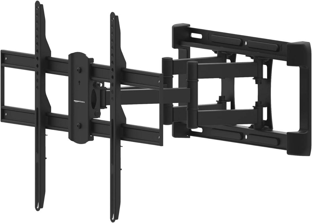 Heavy Duty Dual Arm, Full Motion Articulating TV Mount for 37" to 80" TVs up to 132 lbs, Fits LED LCD OLED Flat Curved Screens, Black