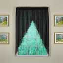 Today's Curtain Emelia Original Voile Swagger Pair 63", Black, 90" W x 63" L