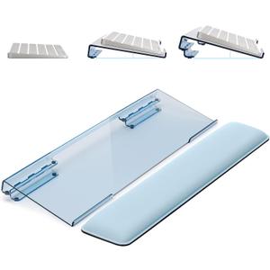 Laborio Computer Keyboard Stand for Desktop, Ergonomic Keyboard Wrist Rest 2-Level Height Adjustment, Non-Slip Key Board Riser Pad for Office, Gaming, and Home Desks