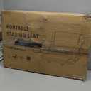 HOPERAN Stadium Seats for Bleachers with Back Support, Half-fold Portable Bleacher Chairs with Back and Cushion, 600D Waterproof Reclining Extra Wide Bleacher Seat for Outdoor Sports (23", Black 2pcs)