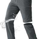 FREE SOLDIER Men's Outdoor Convertible Hiking Pants with Belt Lightweight Quick Dry Tactical Cargo Pants Nylon Spandex (40W x 30L, Dark Gray)