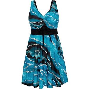 Arolina Plus Size Bathing Suits for Curvy Women Swim Dress High Waisted Tummy Control Swimsuits 26W