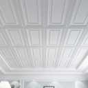 Art3d Drop Ceiling Tiles, 24x48in. White (12-Pack), Polyvinyl Chloride (PVC), Glue Down