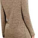 Yincro Womens Lightweight Cardigan Long Sleeve Open Front Casual Sweater Cardigans with Pockets (Brown, XXL)