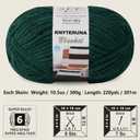 #6 Super Bulky Blanket Yarn for Crocheting - 4 Skeins(Each 10.5oz/300g, 220yds/201m), Chunky Chenille Thick Plush Big Soft Yarn for Crocheting Knitting Blankets, Forest Green