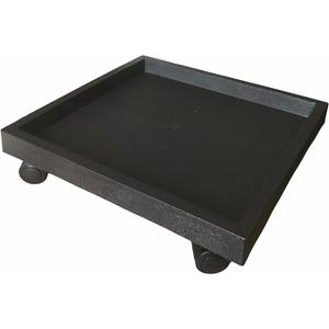 14 Inch Square Heavy Duty Plant Caddy with Wheels,Rolling Stand Pot Trolley,Wheeled Planter Saucer Tray,Potted Flower Mover Dolly Casters Round Coaster for Indoor Outdoor, Brown