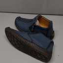 barefoot medieval ankle boots women renaissance shoes zip up boots leather nonslip (8, Blue)