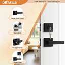 Probrico Flat Black Passage Door Lever with Single Cylinder Deadbolts Combo Pack, Modern Square Lock Set Handleset,Exterior Door Handle and Deadbolts Set,Exterior Door Lever Passage 2 Pack