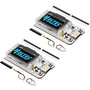 2 PCS LoRa V3 Development Board, LoRa V3 Meshtastic WiFi, LoRa V3 WiFi Bluetooth Dual Core SX1262 CP2102 Chip with 0.96" OLED Display and Antenna for Meshtastic Arduino
