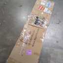 MyGift Decorative 6 Panel Folding Room Divider Bamboo Screen with Chinese Calligraphy Design, 6FT Freestanding Floral Artwork Room Partitioner with Black Wood Frame 94.5''W x 69''H