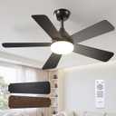 addlon Ceiling Fans with Lights, 42 inch Black Ceiling Fan with Light and Remote Control, Reversible, 3CCT, Dimmable, Noiseless, Small Ceiling Fan for Bedroom, Farmhouse, Indoor/Outdoor Use