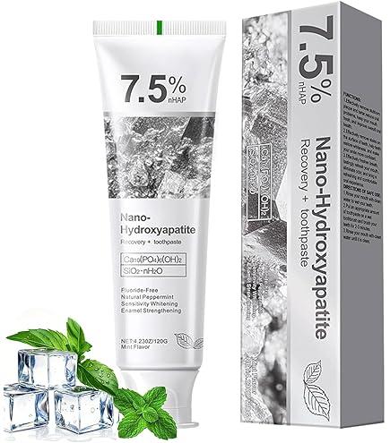 7.5% Nano Hydroxyapatite Toothpaste Helps Remineralize, Protects Enamel, Dentist-Formulated Whitening Toothpaste for Sensitive Teeth