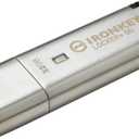 Kingston Ironkey Locker+ 50 32GB Encrypted USB Flash Drive | USB 3.2 Gen 1 | XTS-AES Protection | Multi-Password Security Options | Automatic Cloud Backup | Metal Casing | IKLP50/32GB,Silver