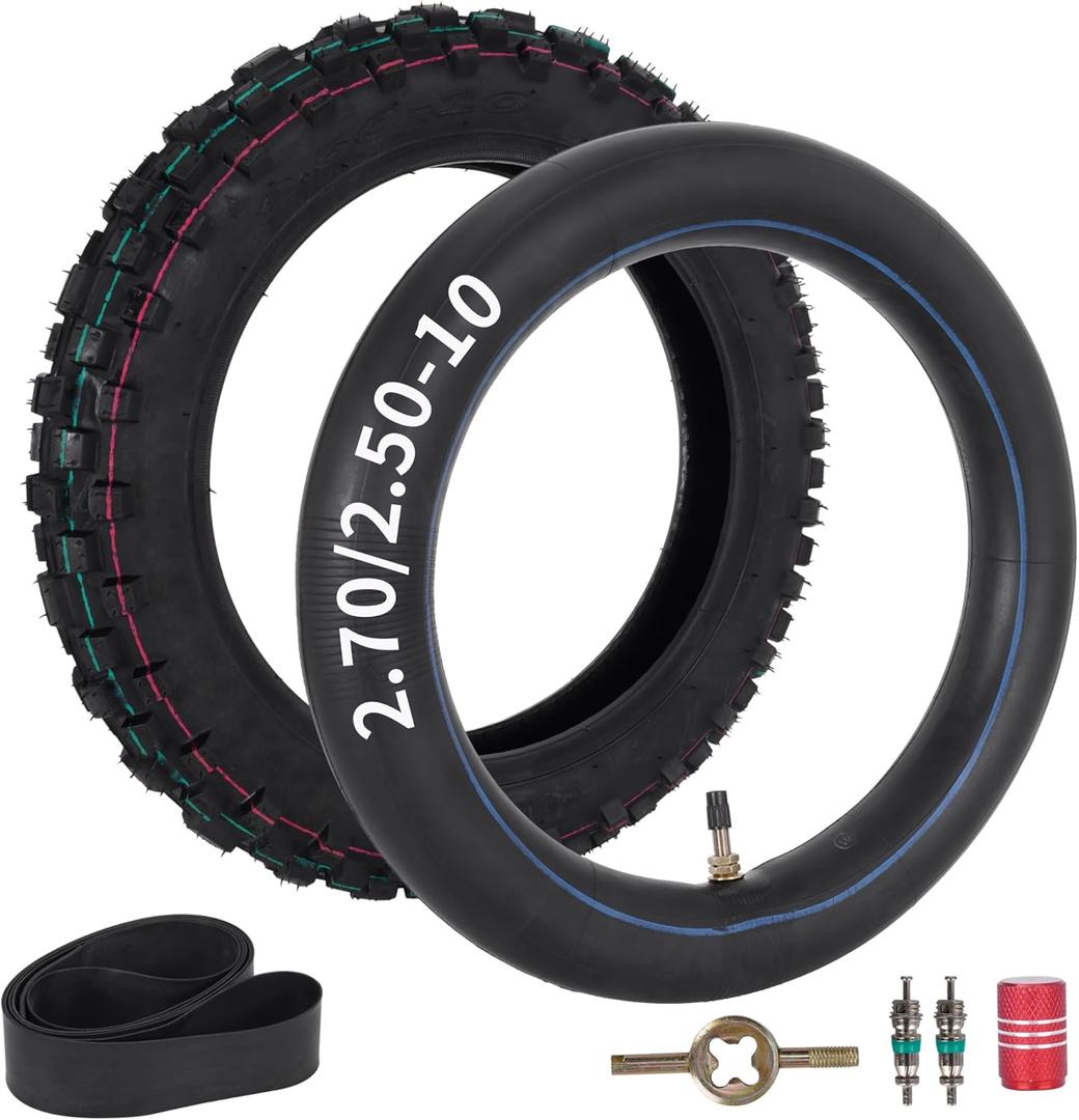 RUTU 2.5/2.75-10" Dirt Bike Tire Inner Tube Off-Road Tire Tube Replacement Set Compatible with CRF50 XR50 PW50 SX500 DRZ70 JR50 MX650 MX500 PW50 MVX70 Coolster QG-210 / QG-213A
