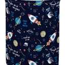 HIYAGON Kids Laundry Basket Baby Hamper for Nursery Boys Kids Hamper Cute Kids Toys Storage Bin Organizer Butterfly Room Decor for Home(Rocket Planet)