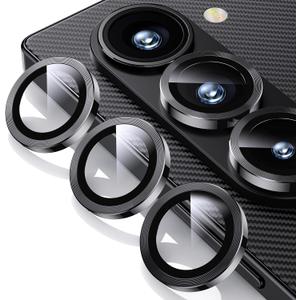 WSKEN for Z Fold 6 Camera Lens Protector Case Cover, Ultra HD Tempered Metal Glass Anti Scratch Rear Camera Screen Protector Shockproof Film for Samsung Galaxy Z Fold 6 5G 2024 Accessories,Black
