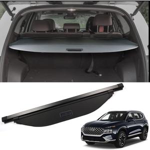 for Hyundai Santa Fe Cargo Cover 2019 2020 2021 2022 2023 for Hyundai Santa Fe Accessories Black Retractable Trunk Cover Security Shield Shade