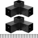 Heavy Alloy Steel Pergola Kit with 3-Way Brackets for 4"x 4" (Actual 3.6" X 3.6") LumberDIY Pergola Brackets Suitable for PergolasGardensand Metal Gazebo Kits - Includes Screws