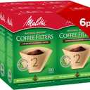Melitta #2 Cone Coffee Filters, Natural Brown, 100 Count (Pack Of 6), 600 Total Filters - Fits all 2-6 Cup Cone Coffee Makers and 1-cup Pour-Over Brewers, Compostable, Tear-Resistant, Made in USA