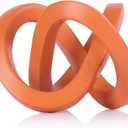 Orange Knot Decorative Sculpture, Orange Home Decor Aesthetics, Mbius Strip Sculpture, Suitable for Decoration and Display on Bookshelves, Living Room TV Cabinets, Office Cabinets, and Coffee Tables