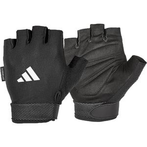 adidas Essential Training & Weightlifting Gloves, Fingerless Workout Gloves (Small, White)