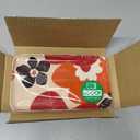 TATSU-CRAFT NR Non Slip Serving Tray with Nordic Bloom Garden Red, Microwave Safe Plastic Tray, 8.5 x 4.9 Inches, Ideal for Cafeterias, Restaurants, Coffee Shops, Home, Fast Food, Snacks, Drinks, More