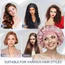 5 x Silk Bonnet for Sleeping Women Double Layer Satin Lined Hair Bonnet for Sleeping Shower Cap for Women with Natural Curly HairMediumBlush Pink-Blush Pink