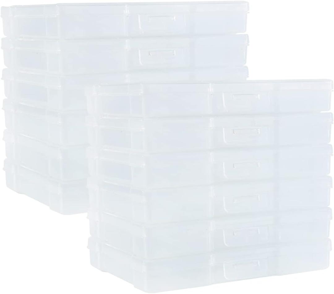 5" x 7" Photo Storage Case, 12 Inner Photo Organizer Keeper, Extra Large Storage Picture Boxes, Seed Storage, Transparent Craft Keeper (12 PACK)