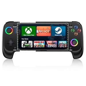 Wireless Phone Controller for iPhone/Android No Deadzone, Mobile Gaming Controller Support Xbox Game Pass, Steam Link, GeForce Now, Call of Duty, Roblox, Cloud Gamepad for iOS with Dynamic LED Lights