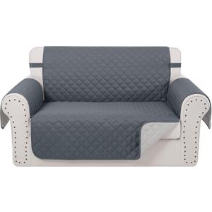 Reversible Loveseat Sofa Covers Couch Cover Furniture Protector(Loveseat Small,Dark Blue/Light Grey)