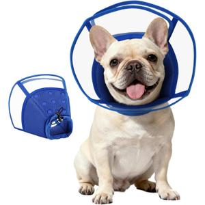 Kuoser Medium Dog Cone Collar After Surgery, Soft Cone for Dogs to Stop Licking, Breathable Pet Recovery Collar Comfy Elizabethan Collars, Adjustable Protective Dog Cones for Medium Dogs, Blue M (M (Neck: 11" - 14.1"))