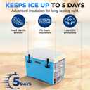 SereneLife Ultra-Tough 25-75 Quart Rotomolded Cooler Box, Holds Upto 64 Cans, Keeps Ice Up to 5 Days, Heavy-Duty Insulated Portable Ice Chest Box, Ideal for Camping, Beach, Picnics, Tailgating, etc