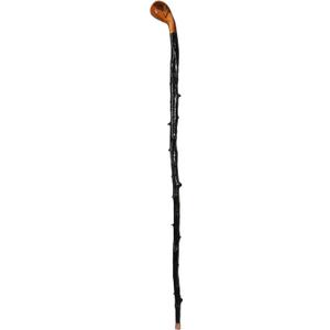 Imported Shillelagh Wooden Irish Walking Stick, Handcrafted 100% Blackthorn Wood Cane, Handles All Unique, Black High Gloss Lacquered, Made in Ireland 36"