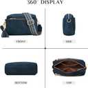 Fashion Small Leather Crossbody Bags for Women Trendy Casual Cross Body Handbags Crossover Travel Purses with Zipper Pockets (Darkblue)