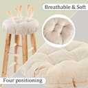 Bar Stool Covers Set of 2, Stool Covers Round with Elastic Band Pad, Soft Stool Seat Covers, Nonslip and Washable, 12 Inch, Beige