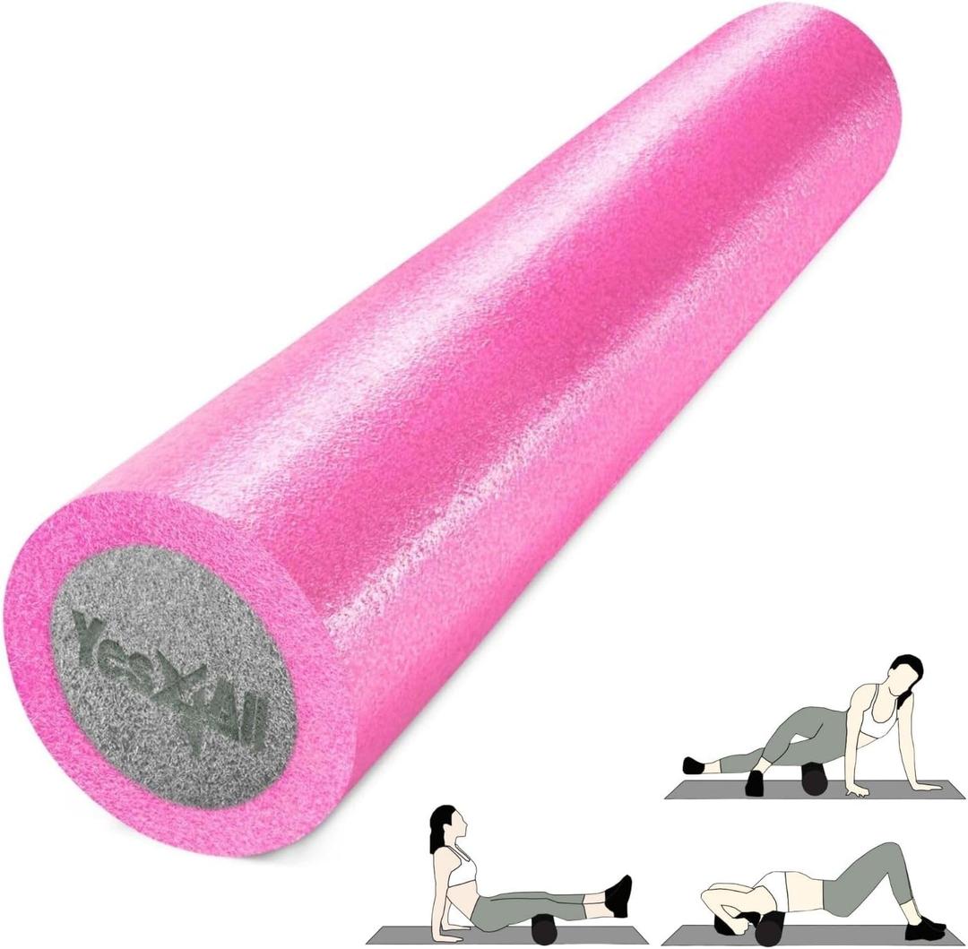 Yes4All High-Density EPP Round Back Roller Foam, Exercise Foam Roller for Yoga, Pilates & Stretching - 36 inch