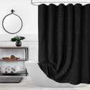 Extra Long Black Boho Shower Curtain 96 Inch Black Tufted Chevron Striped Fabric Shower Curtains for Bathroom Modern Shabby Chic Waterproof Cloth Shower Curtain Set with Hooks
